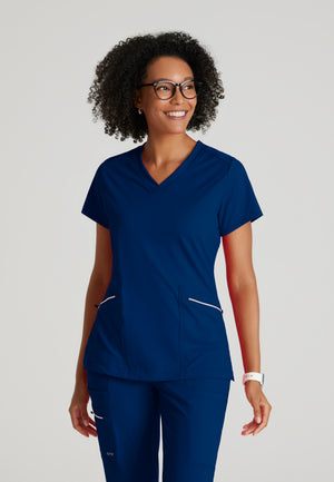 Victory Knit 2-Pocket V-Neck Scrub Top