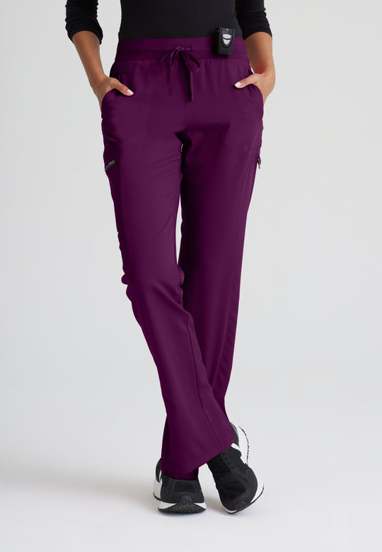 Kim 3-Pocket Mid-Rise Straight Leg Scrub Pant