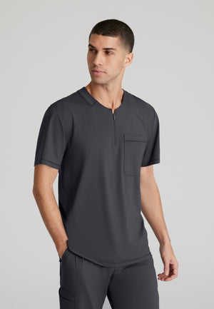 Flex Single Pocket Curved Neck Scrub Top