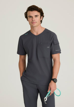 Station 3-Pocket Round Neck High-Low Hem Top
