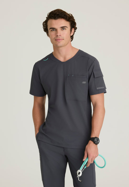 Station 3-Pocket Round Neck High-Low Hem Top