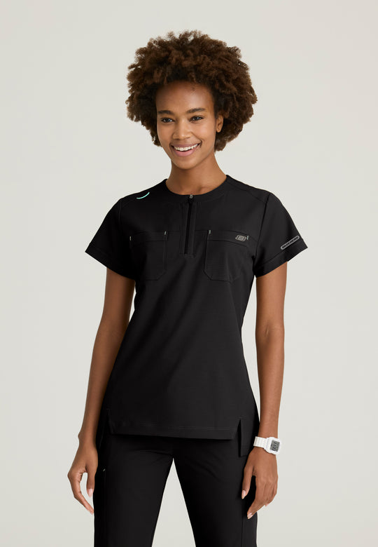 Trek 2-Pocket Rounded Neck Tuck-In Top